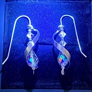 Silver & Crystal Dangle Earrings